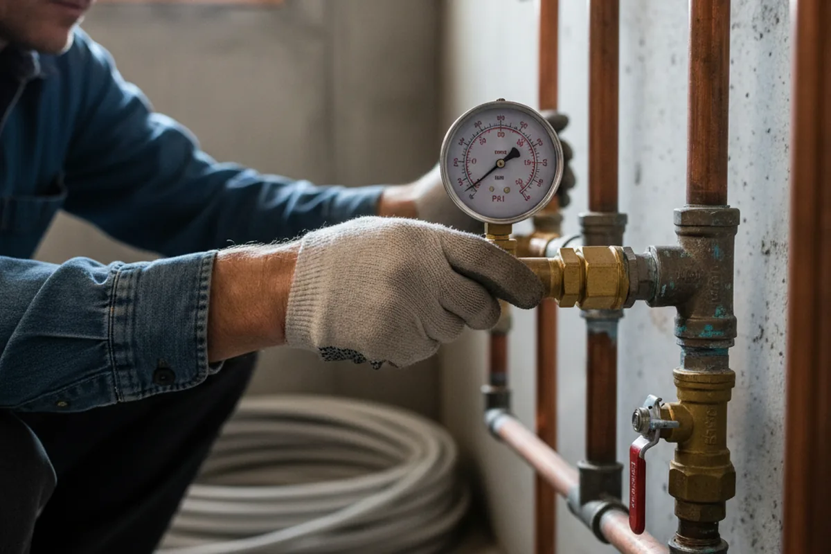 Pressure testing a repaired line during Water Line Repair in Johns Island
